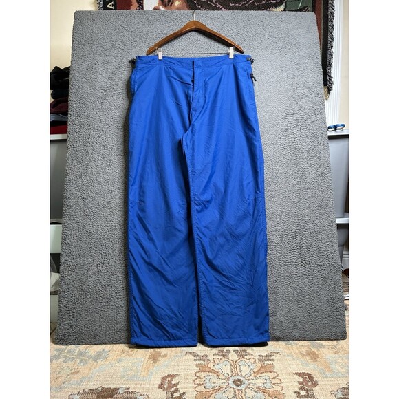 Vintage 90s Gap Mens XL Fleece Lined Wide Leg Windbreaker Sweatpants Blue Baggy - Picture 1 of 16